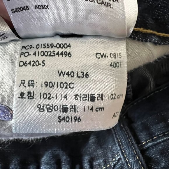 Levis 559 Jeans Mens 40 x 36 Dark Wash Straight Leg Blue Denim Relaxed - Picture 10 of 12